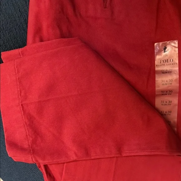 💰SALE NWT Polo Ralph Lauren Men’s Red Slim Fit Pants - Picture 5 of 5